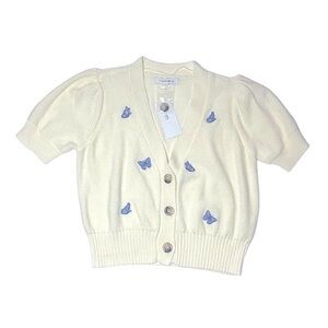 HOOKED UP EMBROIDERED BUTTERFLY CARDIGAN